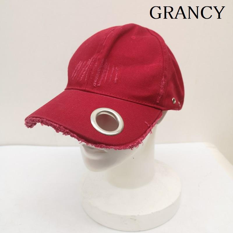 古着 USED 帽子 キャップ GRANCY アイレット デザイン ダメージ キャップ GRAOT765 - 赤 / レッド / red メンズ USED 古着 中古 50160859