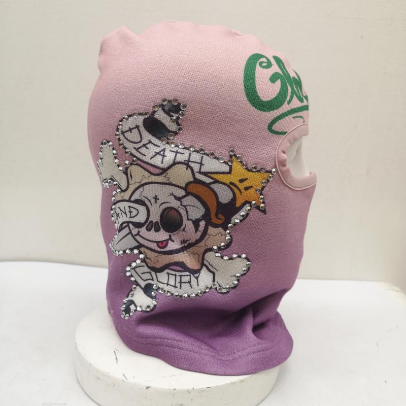 古着 USED 帽子 ニット帽 GLOGANG Death And Glory スキー マスク - 桃 / ピンク / pink X 紫 / パープル / purple メンズ USED 古着 中古 50160865