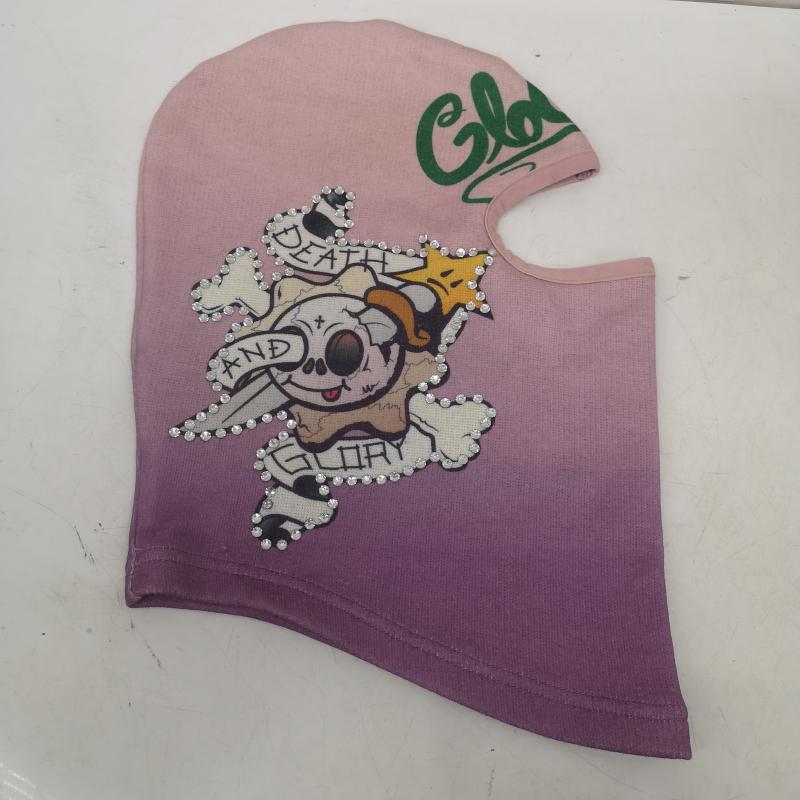 古着 USED 帽子 ニット帽 GLOGANG Death And Glory スキー マスク - 桃 / ピンク / pink X 紫 / パープル / purple メンズ USED 古着 中古 50160865