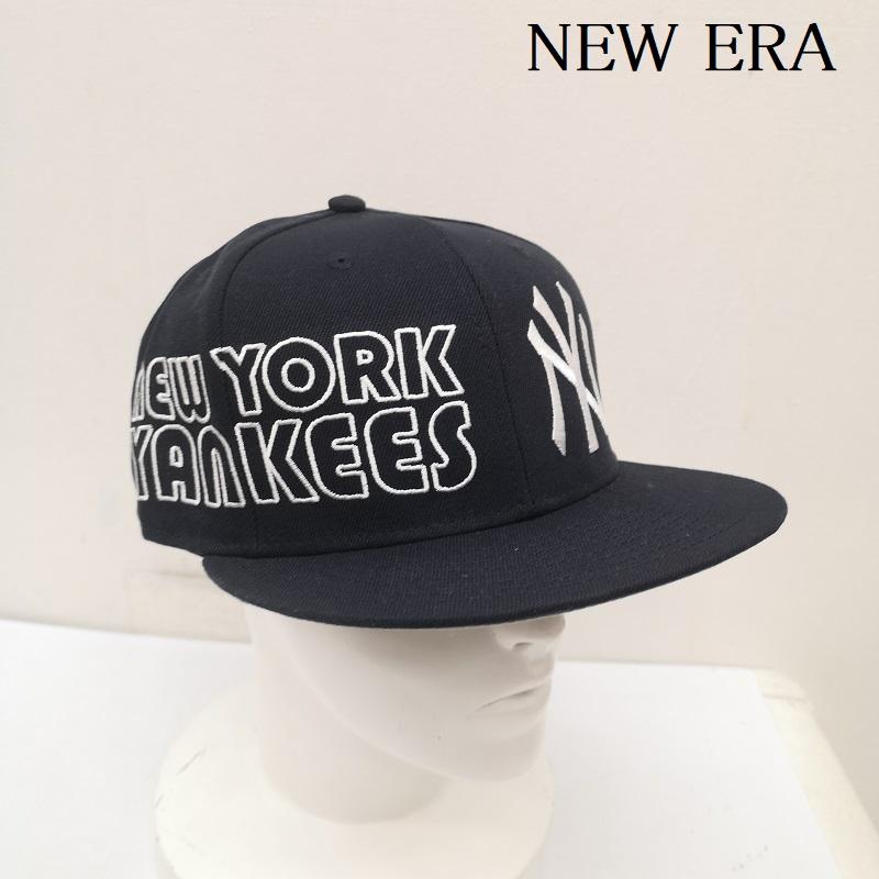 ニューエラ NEW ERA 帽子 キャップ ネオンチューブ ロゴ ニューヨーク ヤンキース 7 1/2 - 紺 / ネイビー / navy メンズ USED 古着 中古 50160870
