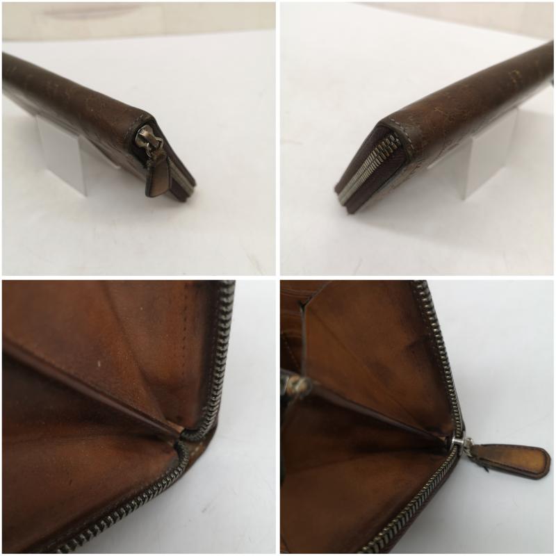 ベルルッティ Berluti 財布 長財布 イタウバ スクリット レザー ロング ジップウォレット 長財布 - 茶 / ブラウン / brown メンズ USED 古着 中古 50160875