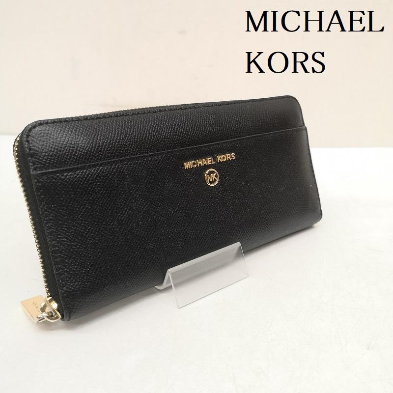 マイケルコース MICHAEL KORS 財布 長財布 ラウンドファスナー 長財布 34H1GT9E8L - 黒 / ブラック / black レディース USED 古着 中古 50160876