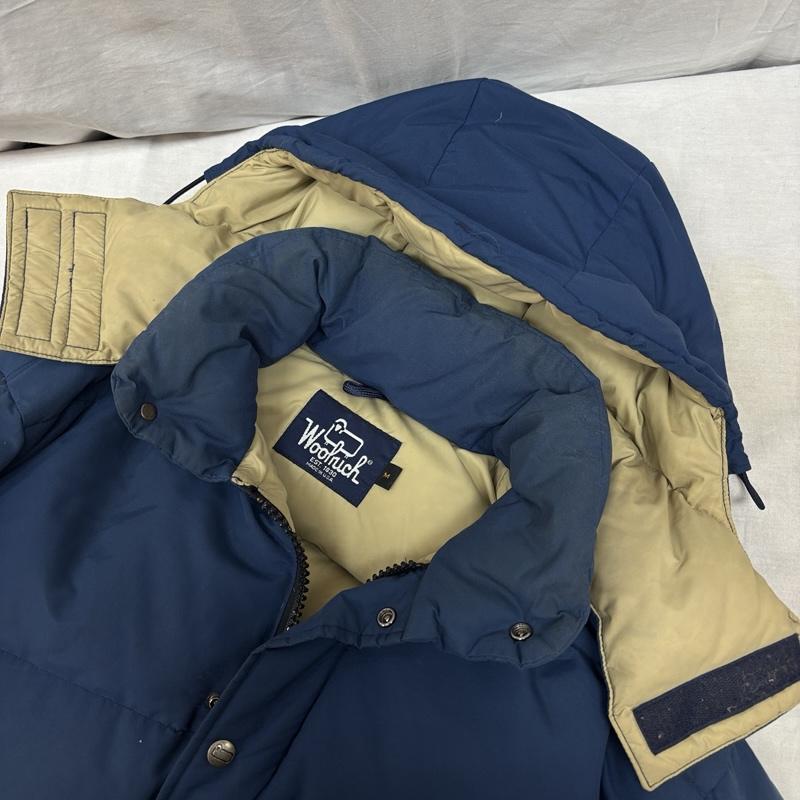 ウールリッチ WOOLRICH ジャケット、上着 ダウンジャケット 80s USA製 アシックス期 ナイロン フーデッド ダウン ジャケット ヴィンテージ M メンズ USED 古着 中古 50160879