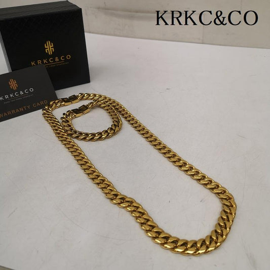 古着 USED アクセサリー ネックレス、ペンダント KRKC&CO ブレスレット ネックレス チェーン 喜平 マイアミキューバン - 金 / ゴールド / gold color メンズ USED 古着 中古 50160886