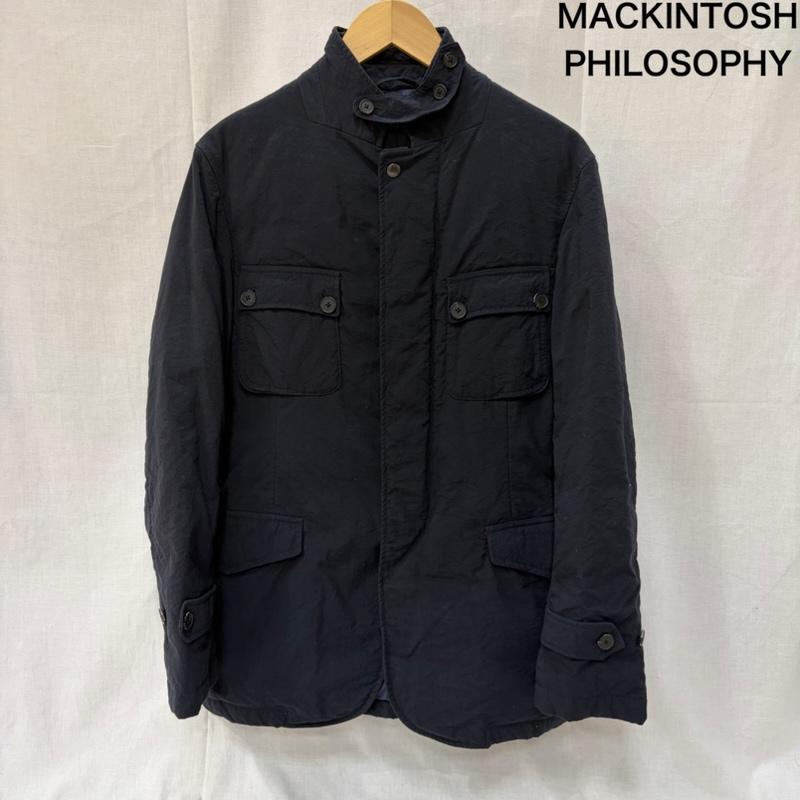 マッキントッシュ フィロソフィー MACKINTOSH PHILOSOPHY ジャケット、上着 ダウンジャケット スタンドカラー ダウンジャケット ナイロン サファイアジャケット 38 無地 紺 / ネイビー / navy メンズ USED 古着 中古 50160888