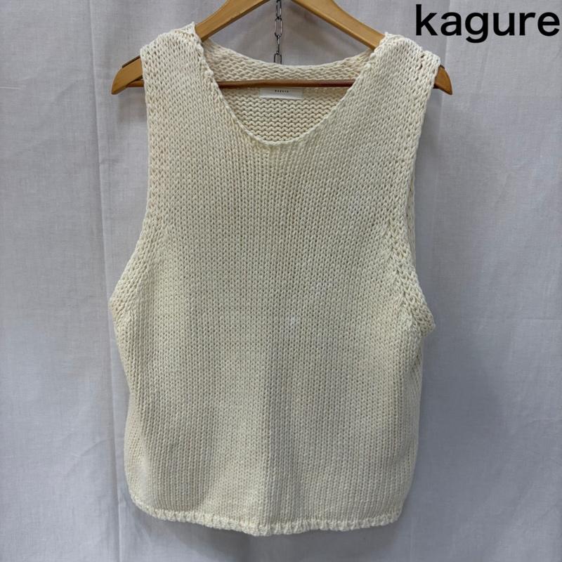 カグレ かぐれ ベスト ベスト Kagure カグレ GA26130-2020103 コットンローゲージニットベスト FREE FREE 無地 白 / ホワイト / white レディース USED 古着 中古 50160890