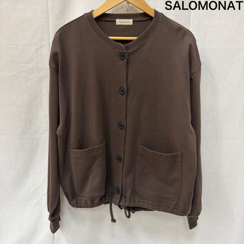 古着 USED カーディガン 長袖 SOLAMONAT ソラモナ ペンネ天竺 ドローコードカーディガン ブラウン 裾紐 FREE 無地 茶 / ブラウン / brown レディース USED 古着 中古 50160893