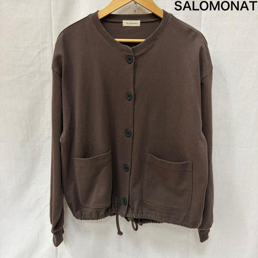 古着 USED カーディガン 長袖 SOLAMONAT ソラモナ ペンネ天竺 ドローコードカーディガン ブラウン 裾紐 FREE 無地 茶 / ブラウン / brown レディース USED 古着 中古 50160893