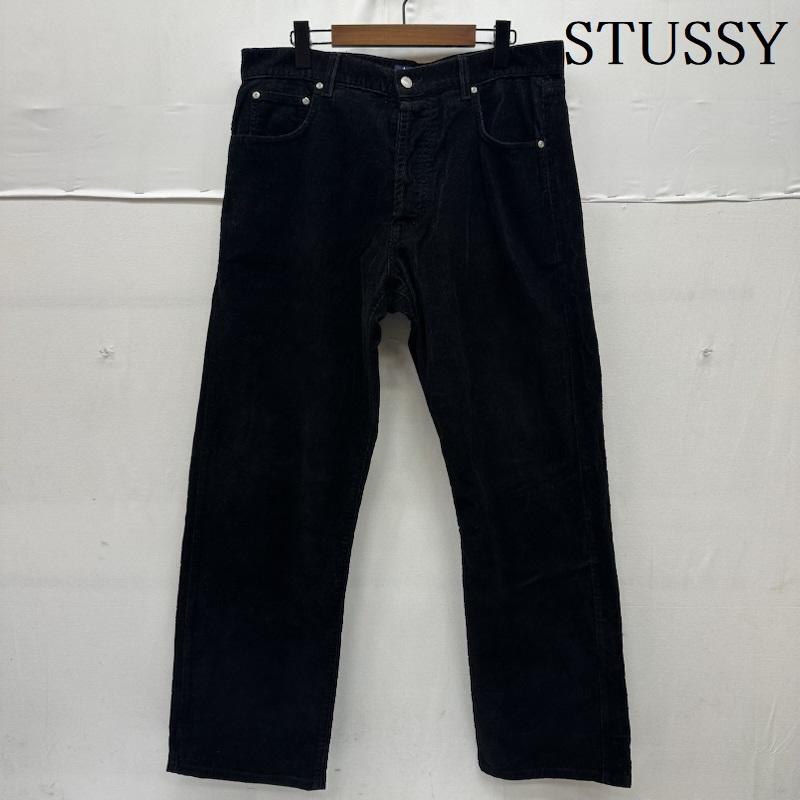 ステューシー STUSSY パンツ ワークパンツ、ペインターパンツ 90s USA製 紺タグ ボタンフライ コーデュロイ パンツ 36インチ 黒 / ブラック / black メンズ USED 古着 中古 50160913