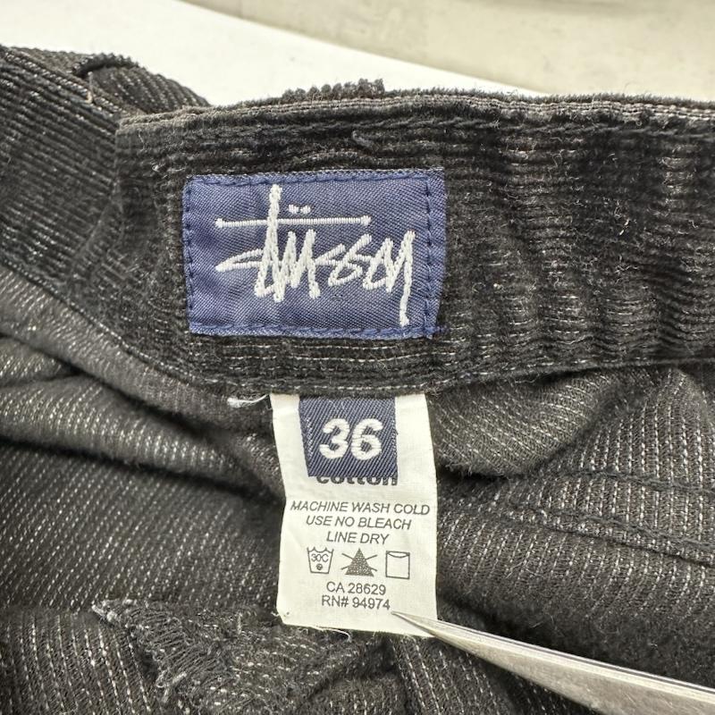 ステューシー STUSSY パンツ ワークパンツ、ペインターパンツ 90s USA製 紺タグ ボタンフライ コーデュロイ パンツ 36インチ 黒 / ブラック / black メンズ USED 古着 中古 50160913