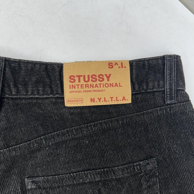 ステューシー STUSSY パンツ ワークパンツ、ペインターパンツ 90s USA製 紺タグ ボタンフライ コーデュロイ パンツ 36インチ 黒 / ブラック / black メンズ USED 古着 中古 50160913