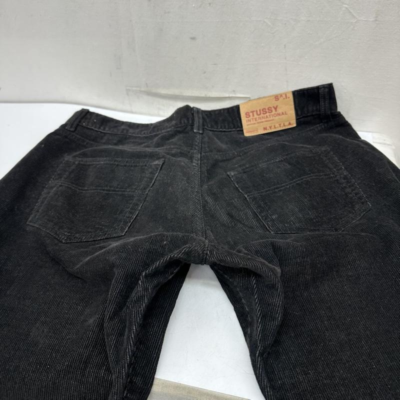 ステューシー STUSSY パンツ ワークパンツ、ペインターパンツ 90s USA製 紺タグ ボタンフライ コーデュロイ パンツ 36インチ 黒 / ブラック / black メンズ USED 古着 中古 50160913