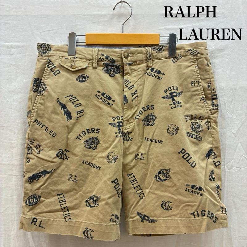 ポロラルフローレン POLO RALPH LAUREN パンツ ショートパンツ ストレッチ コットン ツイル ポロチノ 総柄 ハーフパンツ タイガー ウィング ラグビー カレッジ 34 メンズ USED 古着 中古 50160914