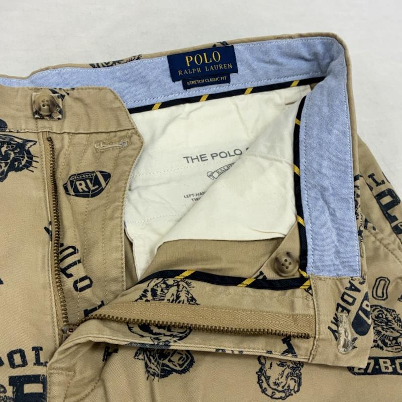 ポロラルフローレン POLO RALPH LAUREN パンツ ショートパンツ ストレッチ コットン ツイル ポロチノ 総柄 ハーフパンツ タイガー ウィング ラグビー カレッジ 34 メンズ USED 古着 中古 50160914