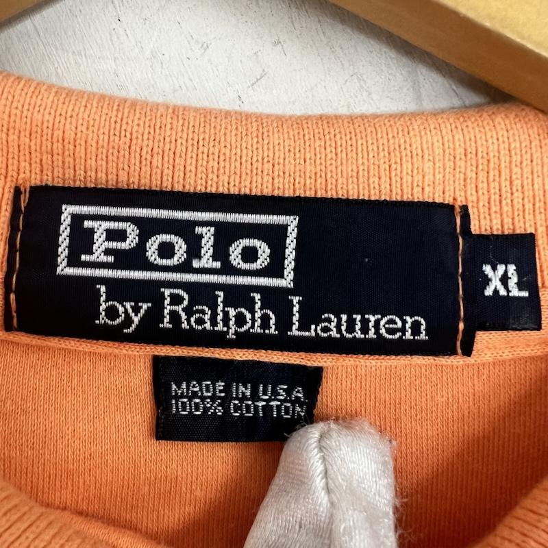 ポロバイラルフローレン Polo by RALPH LAUREN ポロシャツ 半袖 90s USA製 ポニー刺繍 ポロシャツ ビンテージ XL 橙 / オレンジ / orange メンズ USED 古着 中古 50160916
