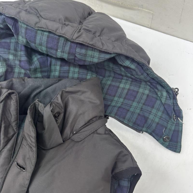 ステューシー STUSSY ジャケット、上着 ダウンベスト 裏地 チェック ロゴ ワッペン ダウン ベスト L 黒 / ブラック / black メンズ USED 古着 中古 50160917