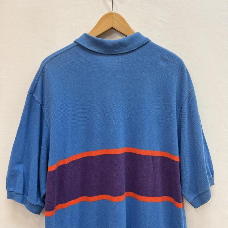 ポロバイラルフローレン Polo by RALPH LAUREN ポロシャツ 半袖 90s USA製 ポニー刺繍 ボーダー ポロシャツ ビンテージ L 青 / ブルー / blue メンズ USED 古着 中古 50160919