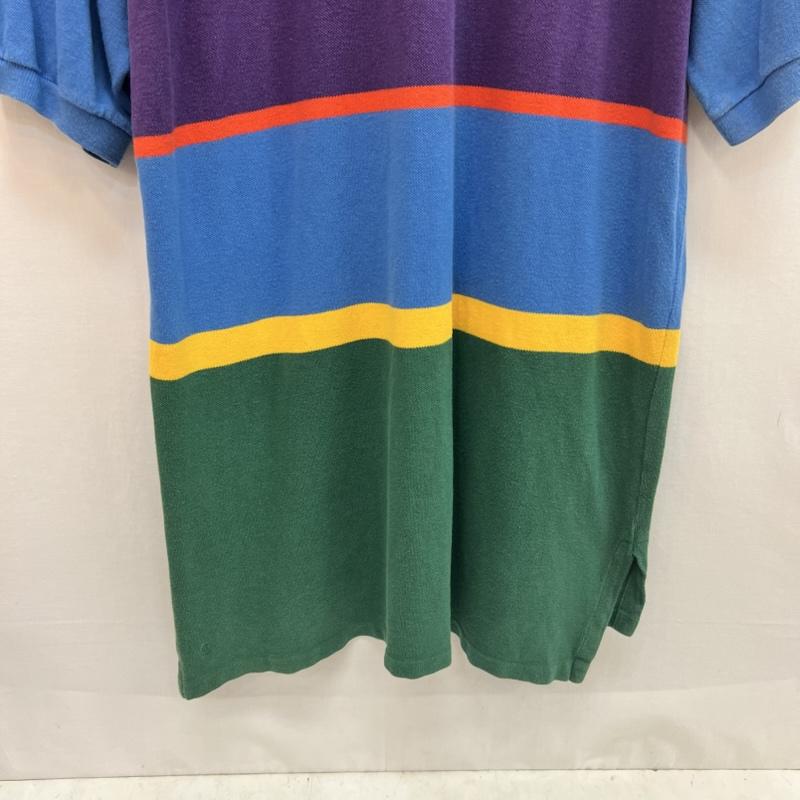 ポロバイラルフローレン Polo by RALPH LAUREN ポロシャツ 半袖 90s USA製 ポニー刺繍 ボーダー ポロシャツ ビンテージ L 青 / ブルー / blue メンズ USED 古着 中古 50160919
