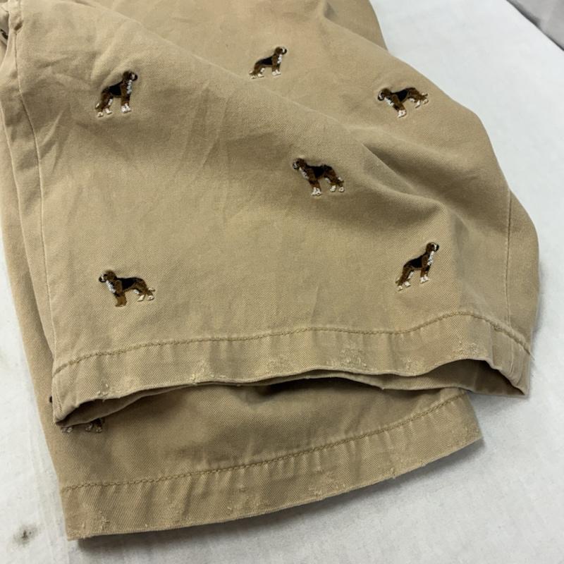 ポロバイラルフローレン Polo by RALPH LAUREN パンツ ショートパンツ ドッグ エンブロイダリー 刺繍 総柄 コットン ハーフパンツ ダメージ加工 38インチ メンズ USED 古着 中古 50160926