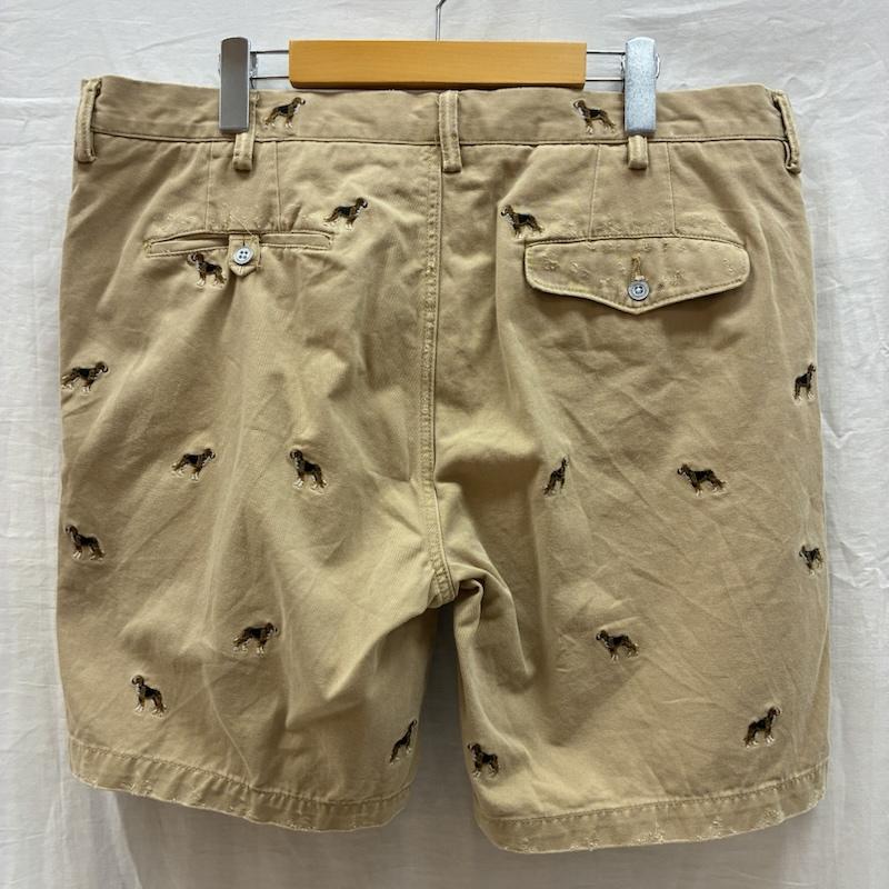 ポロバイラルフローレン Polo by RALPH LAUREN パンツ ショートパンツ ドッグ エンブロイダリー 刺繍 総柄 コットン ハーフパンツ ダメージ加工 38インチ メンズ USED 古着 中古 50160926