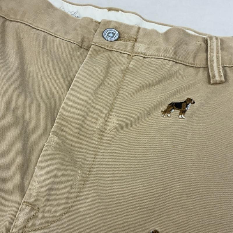 ポロバイラルフローレン Polo by RALPH LAUREN パンツ ショートパンツ ドッグ エンブロイダリー 刺繍 総柄 コットン ハーフパンツ ダメージ加工 38インチ メンズ USED 古着 中古 50160926