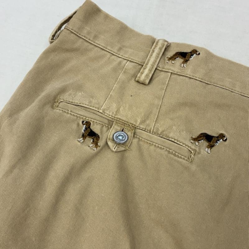 ポロバイラルフローレン Polo by RALPH LAUREN パンツ ショートパンツ ドッグ エンブロイダリー 刺繍 総柄 コットン ハーフパンツ ダメージ加工 38インチ メンズ USED 古着 中古 50160926