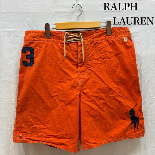 ポロバイラルフローレン Polo by RALPH LAUREN パンツ ショートパンツ ビッグ ポニー ナンバリング 刺繍 コットン ナイロン ショーツ ハーフパンツ XL メンズ USED 古着 中古 50160929