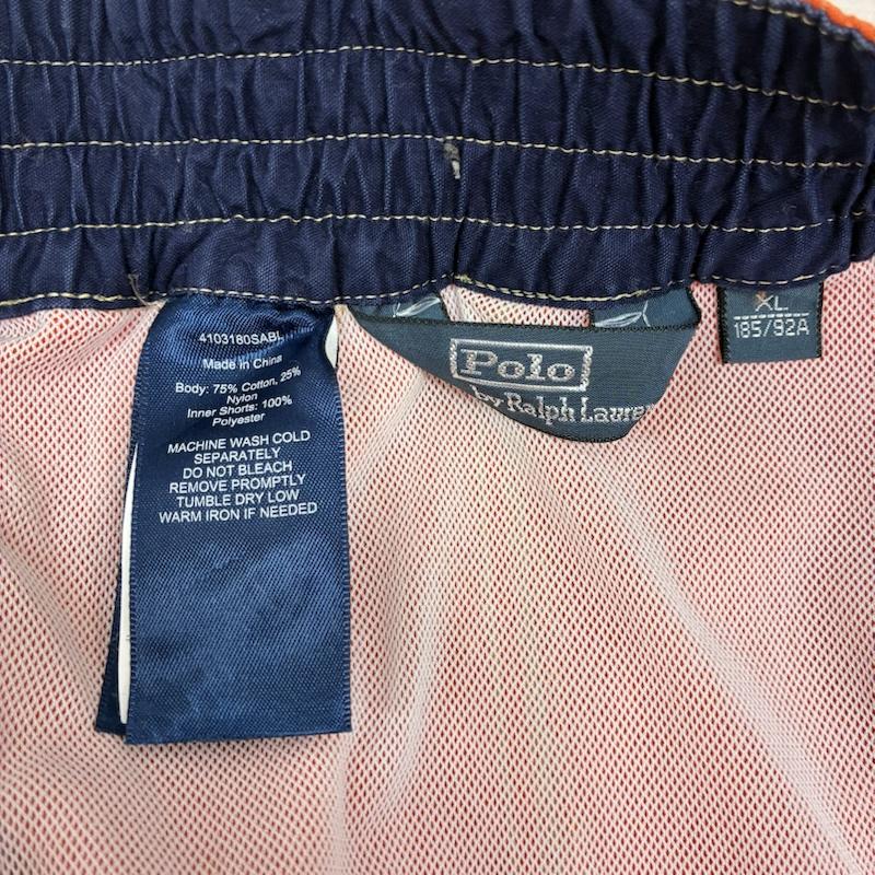 ポロバイラルフローレン Polo by RALPH LAUREN パンツ ショートパンツ ビッグ ポニー ナンバリング 刺繍 コットン ナイロン ショーツ ハーフパンツ XL メンズ USED 古着 中古 50160929