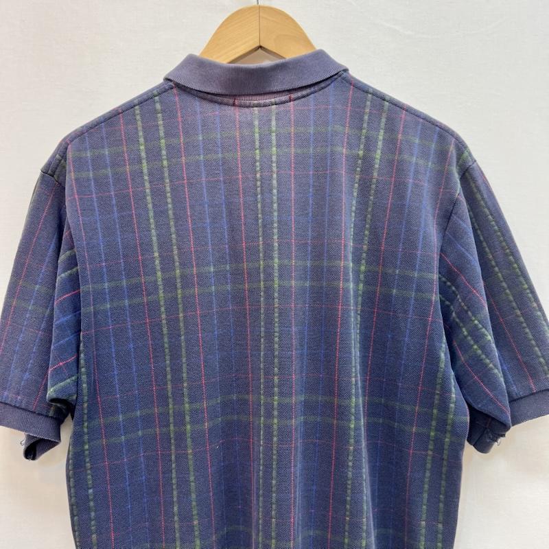 ポロバイラルフローレン Polo by RALPH LAUREN ポロシャツ 半袖 90s USA製 ポニー刺繍 チェック ポロシャツ ビンテージ M 紺 / ネイビー / navy メンズ USED 古着 中古 50160930