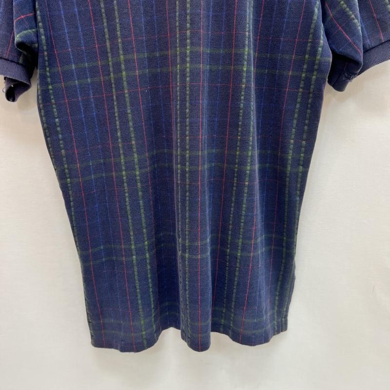 ポロバイラルフローレン Polo by RALPH LAUREN ポロシャツ 半袖 90s USA製 ポニー刺繍 チェック ポロシャツ ビンテージ M 紺 / ネイビー / navy メンズ USED 古着 中古 50160930