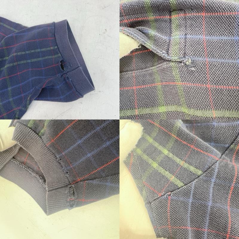 ポロバイラルフローレン Polo by RALPH LAUREN ポロシャツ 半袖 90s USA製 ポニー刺繍 チェック ポロシャツ ビンテージ M 紺 / ネイビー / navy メンズ USED 古着 中古 50160930