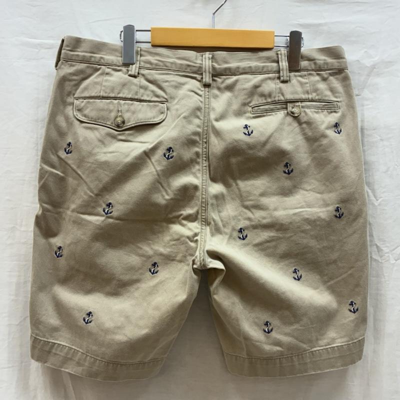 ポロラルフローレン POLO RALPH LAUREN パンツ ショートパンツ コットン ツイル ポロチノ アンカー エンブロイダリー 刺繍 総柄 ハーフパンツ 36インチ メンズ USED 古着 中古 50160937