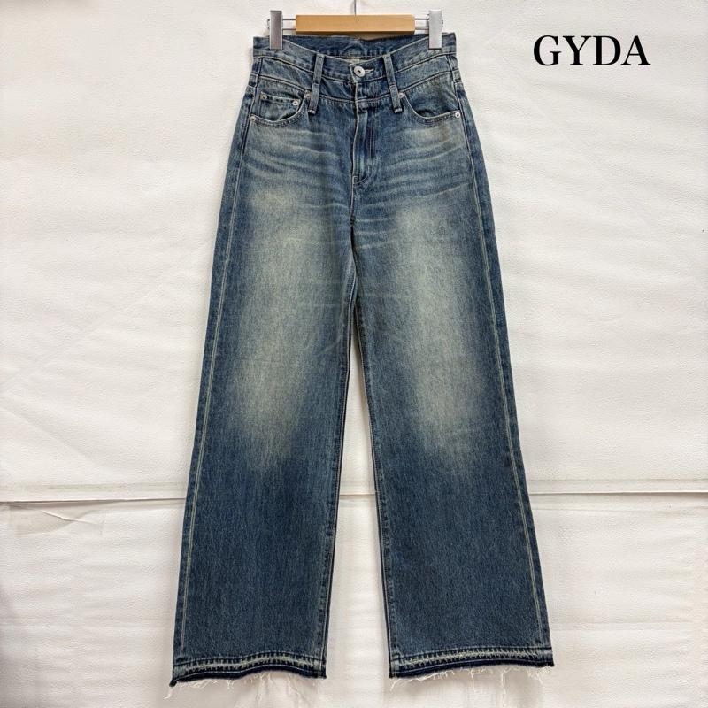 ジェイダ GYDA パンツ デニム、ジーンズ ハイウエスト DOUBLE ダブル ベルト ワイド デニム パンツ ウエスト折り返し可能 072442406101 M レディース USED 古着 中古 50160957