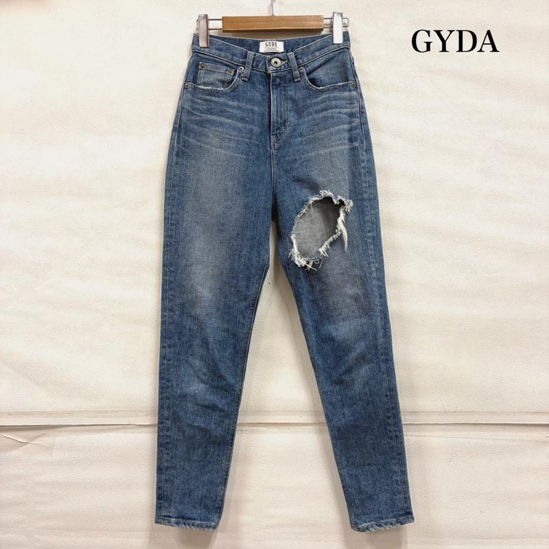 ジェイダ GYDA パンツ デニム、ジーンズ THIGH HIGH ハイウエスト テーパード ダメージペグトップ クラッシュ デニム パンツ 071922402501 FREE ダメージ加工 青 / ブルー / blue レディース USED 古着 中古 50160968