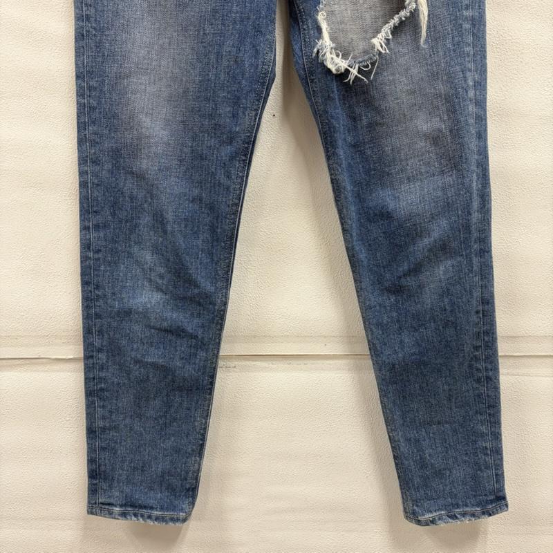 ジェイダ GYDA パンツ デニム、ジーンズ THIGH HIGH ハイウエスト テーパード ダメージペグトップ クラッシュ デニム パンツ 071922402501 FREE ダメージ加工 青 / ブルー / blue レディース USED 古着 中古 50160968