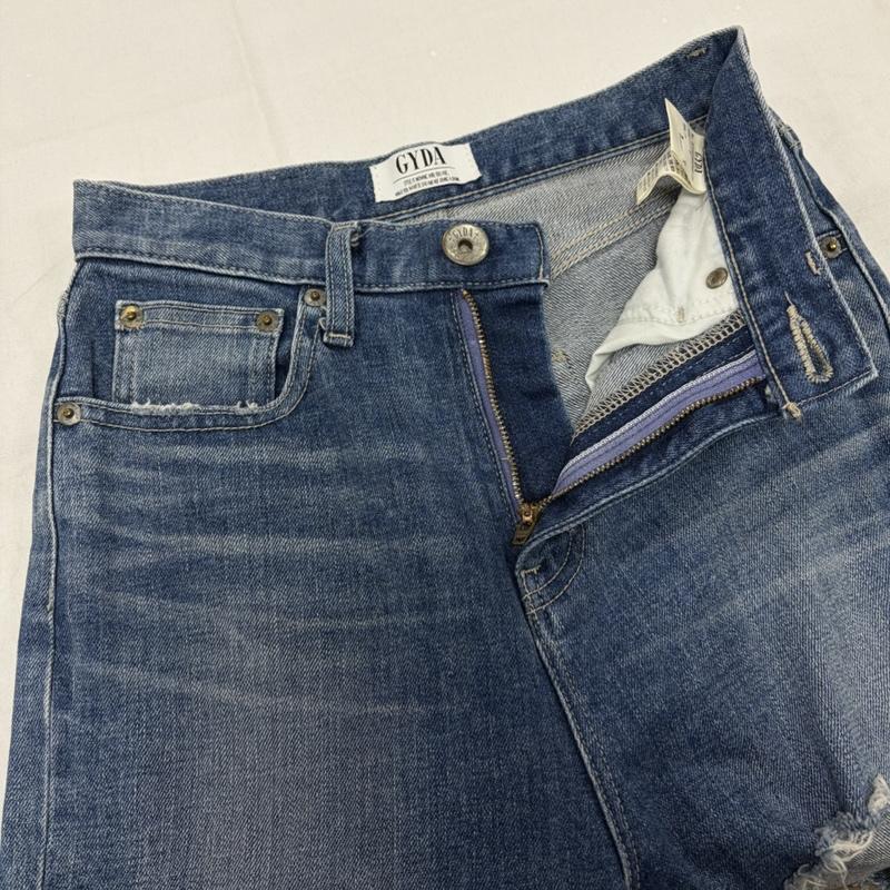 ジェイダ GYDA パンツ デニム、ジーンズ THIGH HIGH ハイウエスト テーパード ダメージペグトップ クラッシュ デニム パンツ 071922402501 FREE ダメージ加工 青 / ブルー / blue レディース USED 古着 中古 50160968