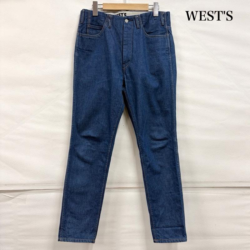 ウエストオーバーオールズ WESTOVERALLS パンツ デニム、ジーンズ WEST S デニム テーパード ジッパーフライ 42 TALON タロンジップ 32インチ 無地 青 / ブルー / blue メンズ USED 古着 中古 50160973