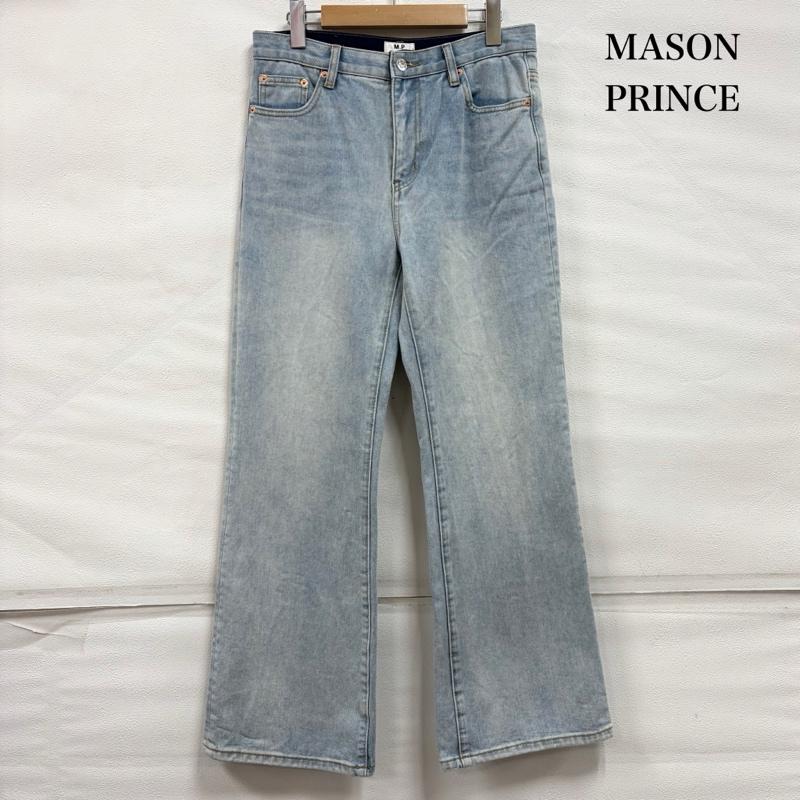 古着 USED パンツ デニム、ジーンズ MASON PRINCE ハイウエスト フレア デニム パンツ ネオ ストリート ジッパーフライ 2 無地 水色 / ライトブルー / レディース USED 古着 中古 50160975