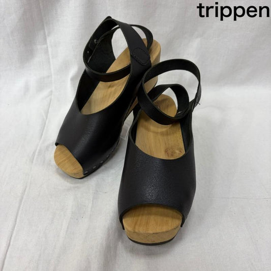 トリッペン trippen サンダル サンダル Orinoco アンクルストラップウッドサンダル ブラック サイズ35 - 無地 黒 / ブラック / black レディース USED 古着 中古 50160987
