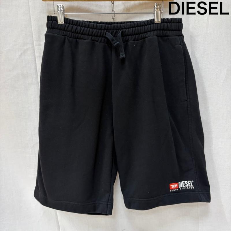ディーゼル DIESEL ボトムス ボトムス P-CROWN-DIV スウェットハーフパンツ ショート 刺繍 A03760 S 無地 X ロゴ、文字 X ワンポイント 黒 / ブラック / black メンズ USED 古着 中古 50160989