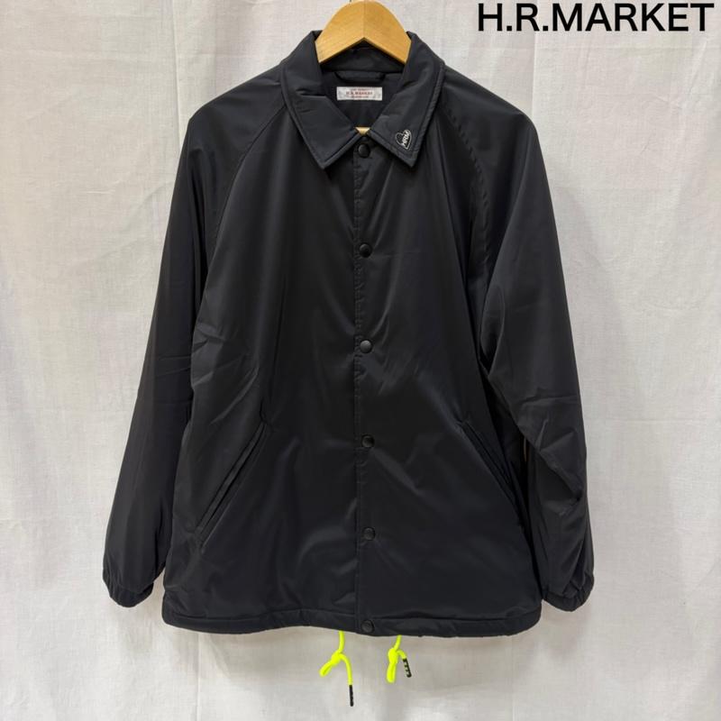ハリウッドランチマーケット HOLLYWOOD RANCH MARKET ジャケット、上着 ジャンパー、ブルゾン コーチジャケット 裏エコファー ロゴワッペン ドローコード 1 無地 X ロゴ、文字 X ワンポイント 黒 / ブラック / black メンズ USED 古着 中古 50160994