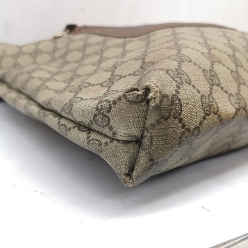 グッチ GUCCI トートバッグ トートバッグ OLD GGスプリーム シェリーライン レザー コーティング キャンバス トートバッグ - 茶 / ブラウン / brown X ベージュ / ベージュ / beige レディース USED 古着 中古 50160995