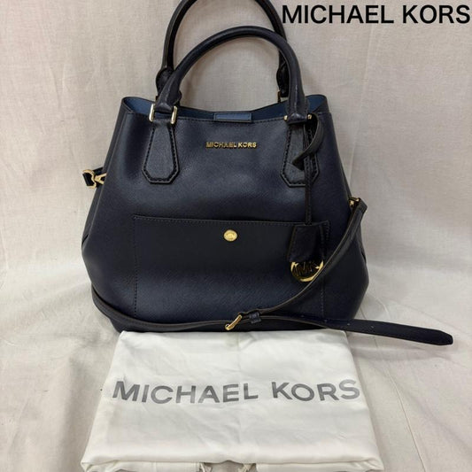 マイケルコース MICHAEL KORS ハンドバッグ ハンドバッグ グリニッチ GREENWICH スクエアシルエット ショルダーバッグ トート av-1505 ネイビー - 無地 X ロゴ、文字 紺 / ネイビー / navy レディース USED 古着 中古 50161004