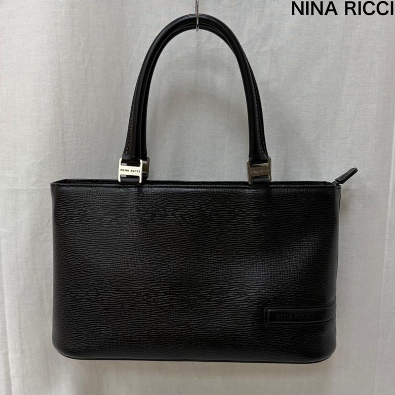 ニナリッチ NINA RICCI ハンドバッグ ハンドバッグ VINTAGE NINA RICCI レザーハンドバッグ ブラック シルバー 型押し - 無地 X ロゴ、文字 黒 / ブラック / black レディース USED 古着 中古 50161006