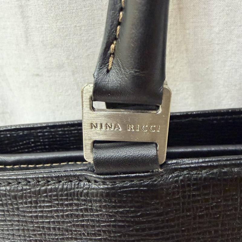 ニナリッチ NINA RICCI ハンドバッグ ハンドバッグ VINTAGE NINA RICCI レザーハンドバッグ ブラック シルバー 型押し - 無地 X ロゴ、文字 黒 / ブラック / black レディース USED 古着 中古 50161006