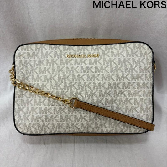マイケルコース MICHAEL KORS ショルダーバッグ ショルダーバッグ シグネチャー クロスボディバッグ JET SET ITEM 35F8GTTC3B - 無地 X ロゴ、文字 白 / ホワイト / white X 茶 / ブラウン / brown レディース USED 古着 中古 50161007