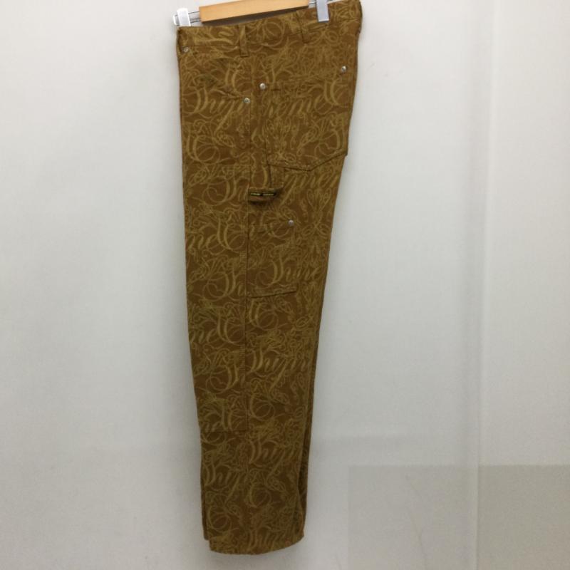 シュプリーム Supreme パンツ ワークパンツ、ペインターパンツ Script Jacquard Double Knee Denim Painter Pant スクリプト ジャガード ダブル ニー デニム ペインターパンツ 30インチ 総柄 茶 / ブラウン / brown メンズ USED 古着 中古 50161009