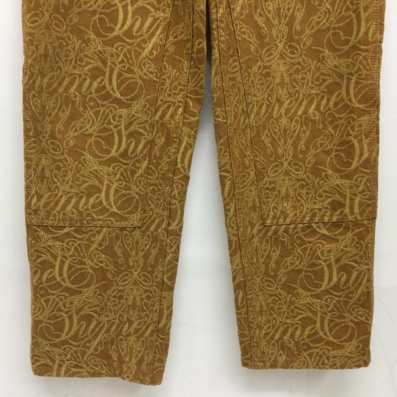 シュプリーム Supreme パンツ ワークパンツ、ペインターパンツ Script Jacquard Double Knee Denim Painter Pant スクリプト ジャガード ダブル ニー デニム ペインターパンツ 30インチ 総柄 茶 / ブラウン / brown メンズ USED 古着 中古 50161009