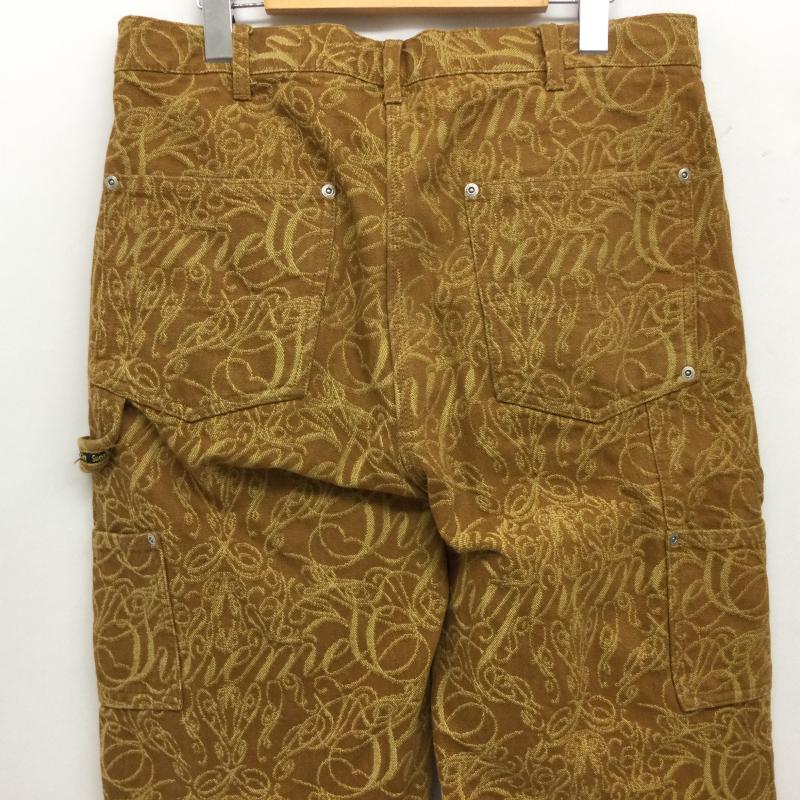 シュプリーム Supreme パンツ ワークパンツ、ペインターパンツ Script Jacquard Double Knee Denim Painter Pant スクリプト ジャガード ダブル ニー デニム ペインターパンツ 30インチ 総柄 茶 / ブラウン / brown メンズ USED 古着 中古 50161009