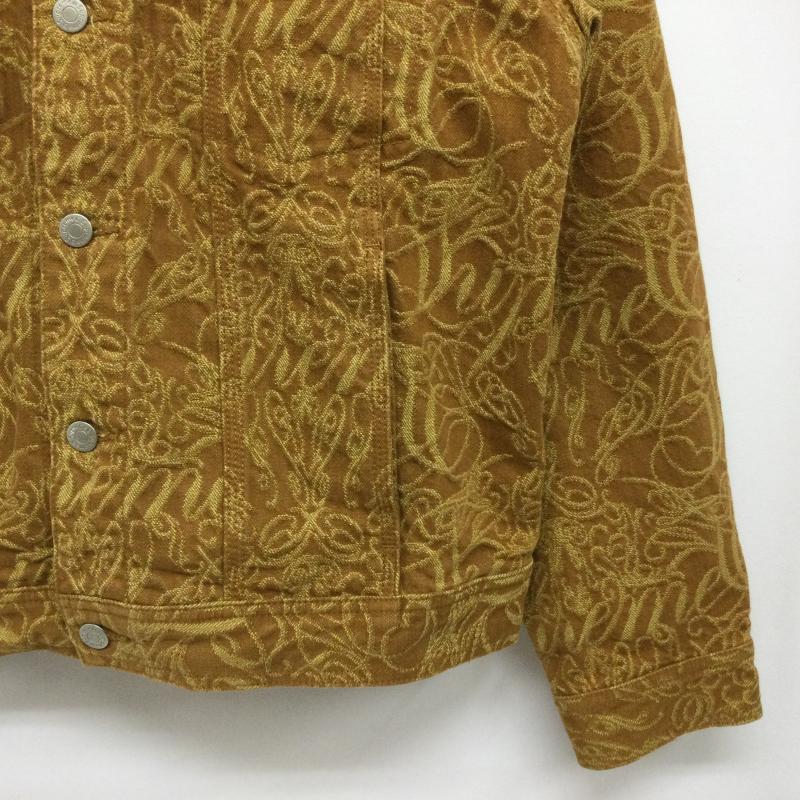 シュプリーム Supreme ジャケット、上着 ジャンパー、ブルゾン Script Jacquard Denim Trucker Jacket スクリプト ジャガード デニム トラッカー ジャケット L 総柄 茶 / ブラウン / brown メンズ USED 古着 中古 50161010